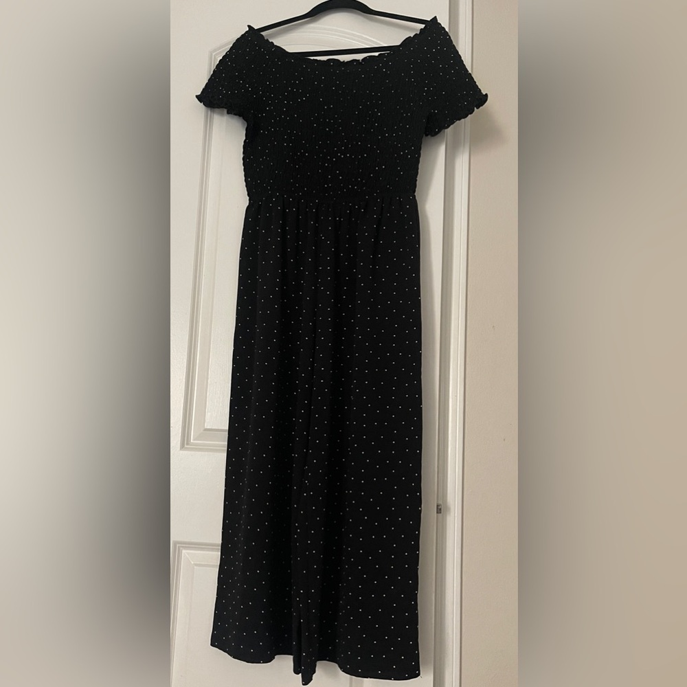 Xhilaration Black jumpsuit with White Dots